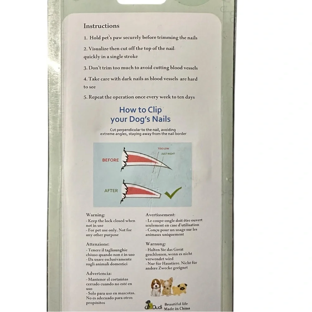 Dudi small pet dog or cat nail clippers‎ with file.